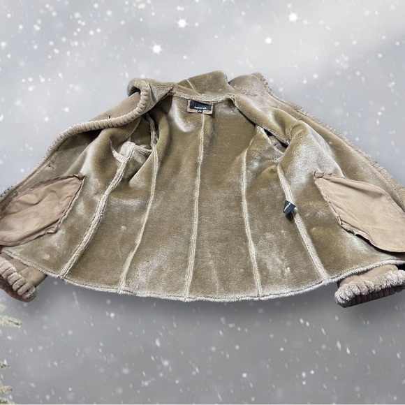 Jones New York Faux Suede / Fur Hooded Toggle Button Coat Size Medium - Picture 12 of 16